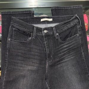Levi's Black Distressed Straight Leg Jeans